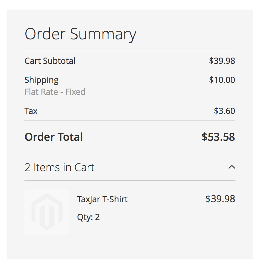 SmartCalcs Checkout Tax