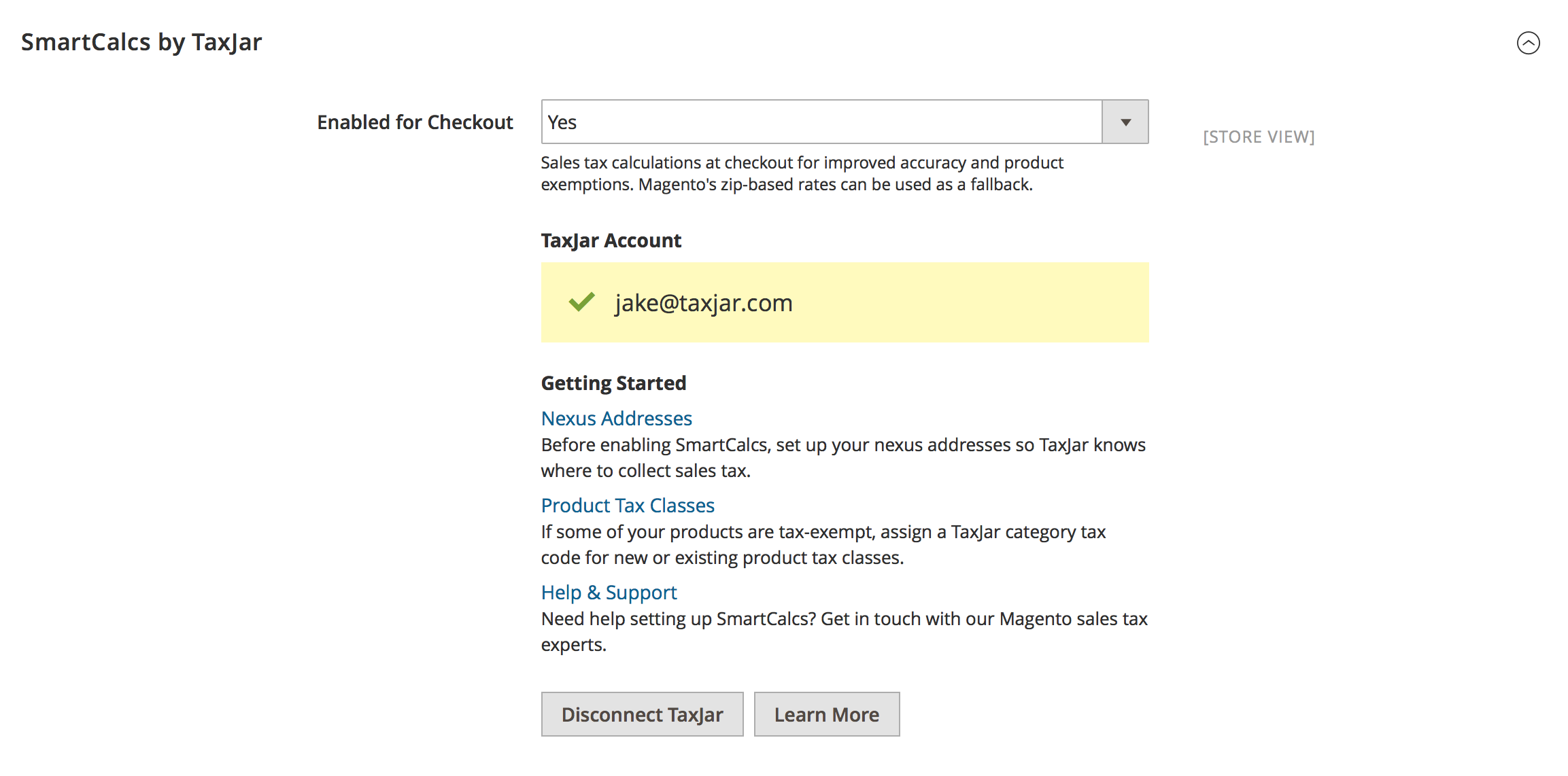 Magento TaxJar SmartCalcs Config